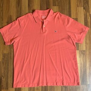 Vineyard Vines Polo Coral Pink Short Sleeve Casual Whale Logo Mens Men’s XL